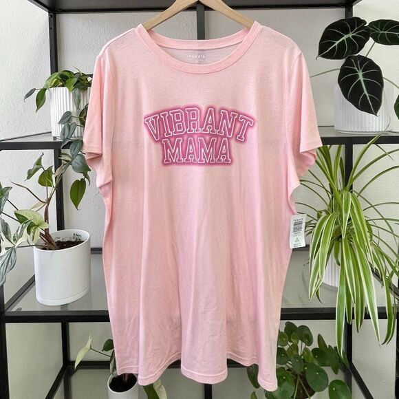 New Torrid Pink Vibrant Mama Short Sleeve Top - Size 2X - Picture 1 of 5
